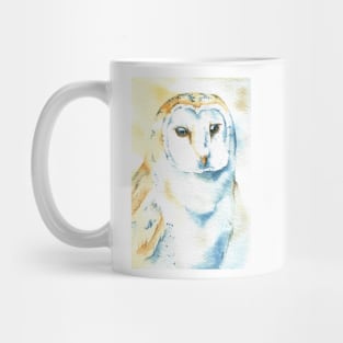 barn owl watercolor portrait bird Mug